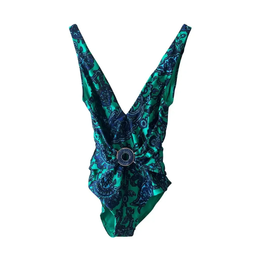 Zimmermann Tiggy Plunge Circle Link One-Piece Swimsuit NWT Size 4